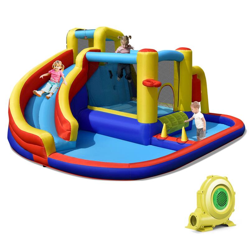 Gymax 7-in-1 Inflatable Water Slide Water Park Kids Bounce Castle With - See Details