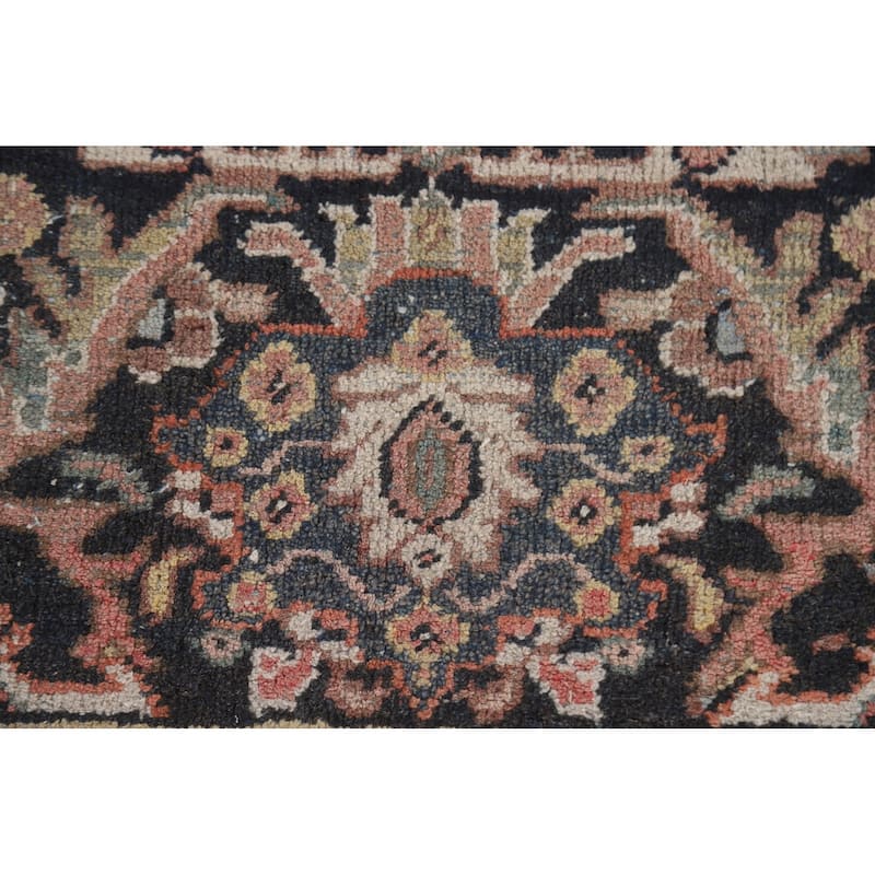 Geometric Mahal Persian Antique Accent Rug Hand-Knotted Wool Carpet - 4'5"x 6'10"