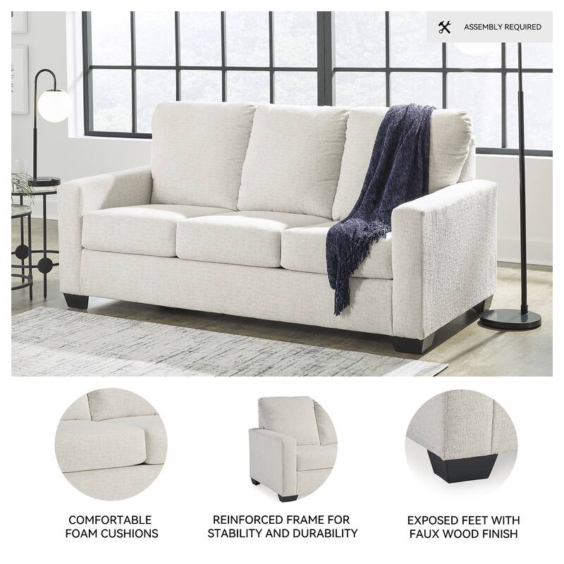 Signature Design by Ashley Rannis Snow Full Sofa Sleeper - 76"W x 40"D x 39"H