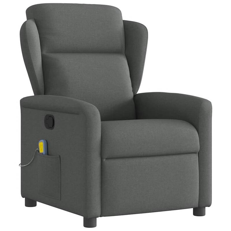 vidaXL Massage Recliner Chair Dark Grey Fabric