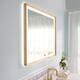 Wall Mounted Back Light Bathroom Framed LED Mirror Anti- Fog With Dimmable Light Touch Sensor And Memory Function