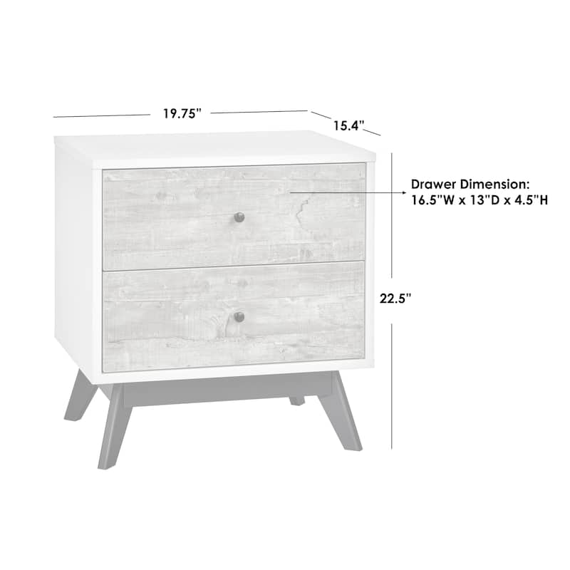 Simple Living Crislana Grey Faux Concrete Nightstand
