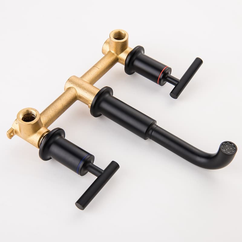Double Handle into wall Bathroom Faucet With Double Handles