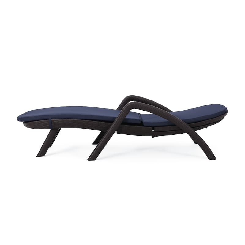 Outdoor Chaise Lounge Chair Ergonomic Armchair with Cushion for Poolside Patio Garden