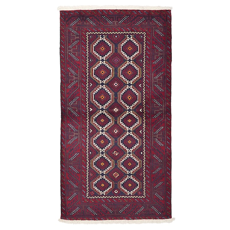 ECARPETGALLERY Hand-knotted Teimani Red Wool Rug - 3'1 x 5'11