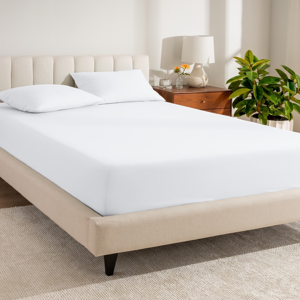 Bare Home Organic Cotton Percale Fitted Bottom Sheet