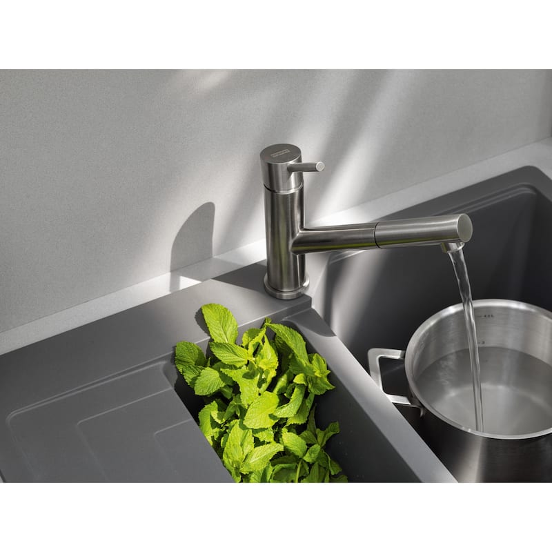 Franke STL-PO Steel 1.75 GPM Single Hole Pull Out Kitchen Faucet