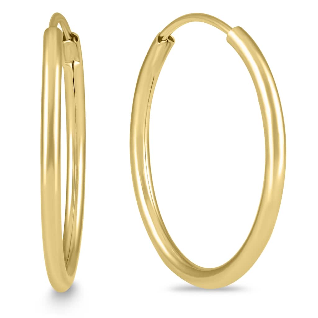 Marquee Jewels 3/4 Inch Endless 14K Yellow Gold Filled Hoop Earrings (20mm Diameter)