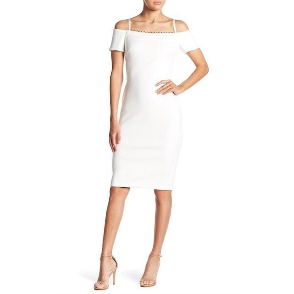 calvin klein cold shoulder sheath dress