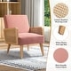 preview thumbnail 45 of 57, Carmina Upholstered Accent Chair with Natural Rattan Arms by HULALA HOME