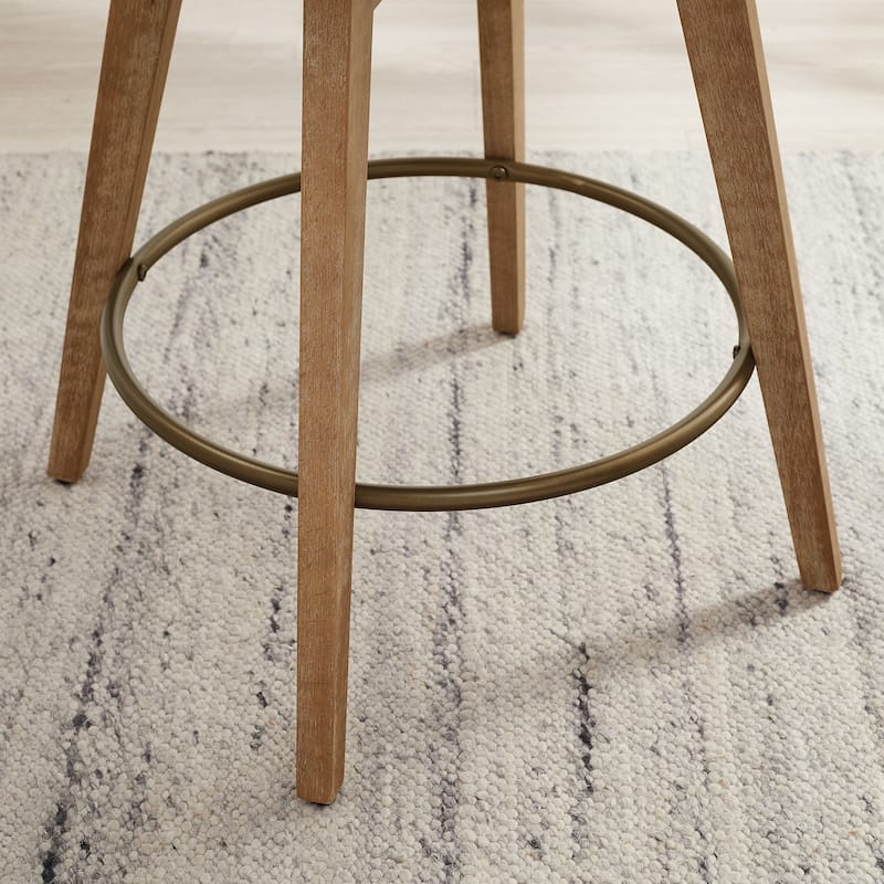 Set of 2 Comfortable Upholstered Counter Height Swivel Barstool