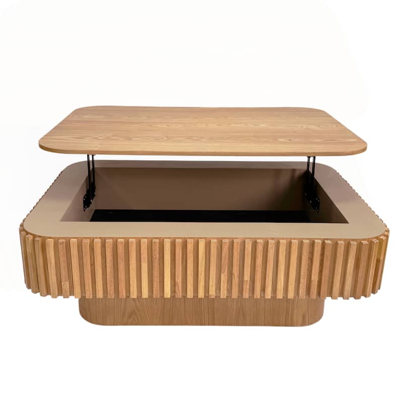 38.6in Fluted Lift-top Coffee Table