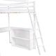 preview thumbnail 10 of 10, Full Size Wood Loft Bed with Shelves and Desk, White