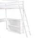 preview thumbnail 26 of 34, Wood Twin/Full Size Loft Bed with Built-in Desk and Shelves, Twin/Full Bedframe w/Full-Length Guardrails, for Kids Teens Adult