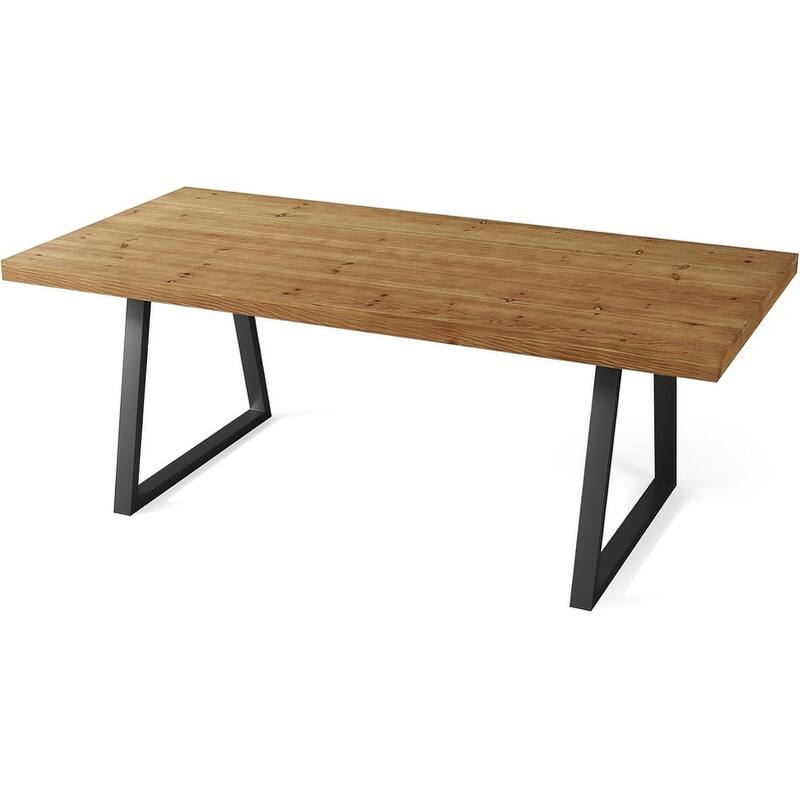 63" Solid Wood Industrial Executive Desk with Strong Metal Legs, Computer Desk, Study Writing Table Business Workstation