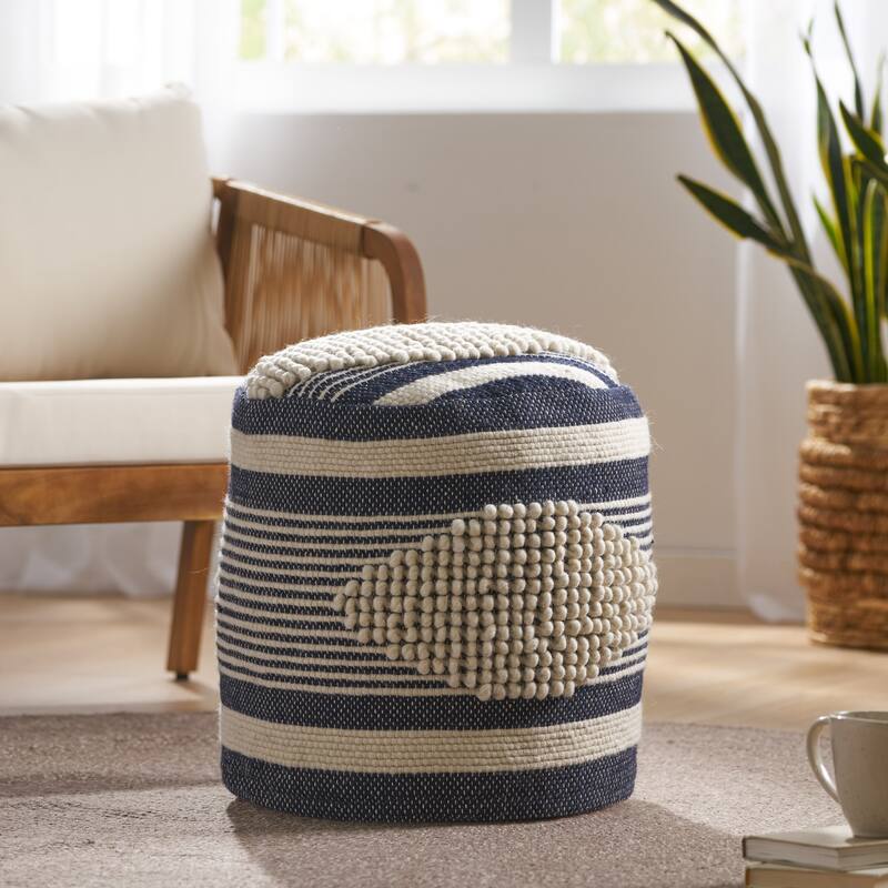 Lucknow Indoor Handcrafted Cylinder Pouf by Christopher Knight Home