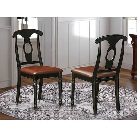 East West Furniture Kenley Napoleon-styled Black and Cherry Finish 2 Dining Chairs (Seat's Type Options)