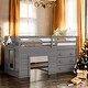 preview thumbnail 2 of 16, Twin Size Loft Bed with Cabinet and Shelf - Gray