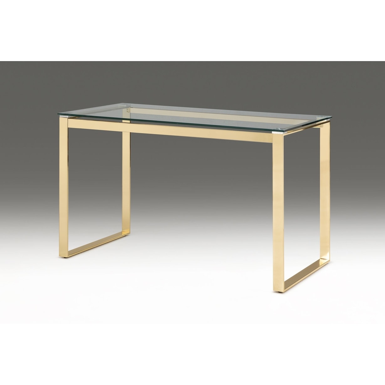Glass Top Desk with Gold Base