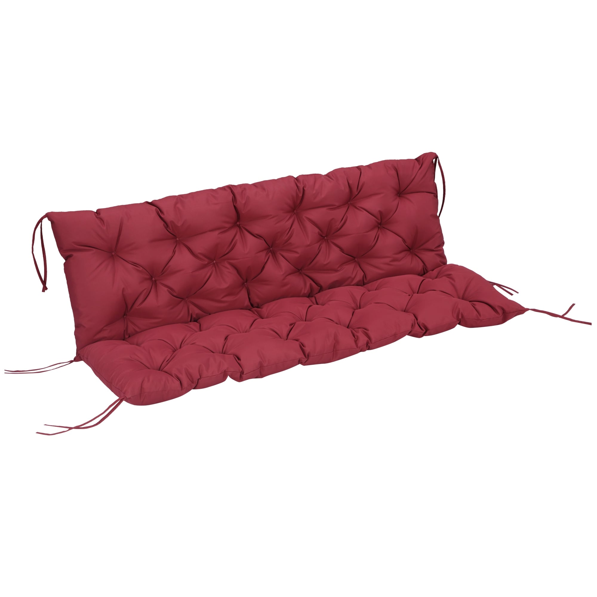 Outsunny 3 Seater Outdoor Seat Pads Bench Swing Chair Replacement Cushions Backrest for Patio Garden Bed Bath Beyond 37437814