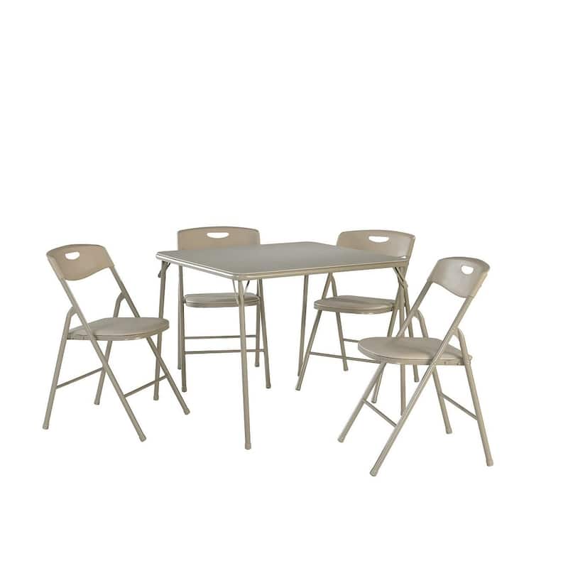 Cosco 5-piece Folding Table and Chairs Set - Antique Linen