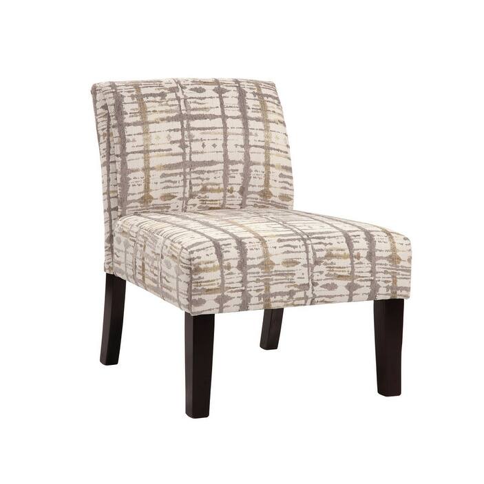 Avington Armless Slipper Accent Chair - Gold and Grey Splatter