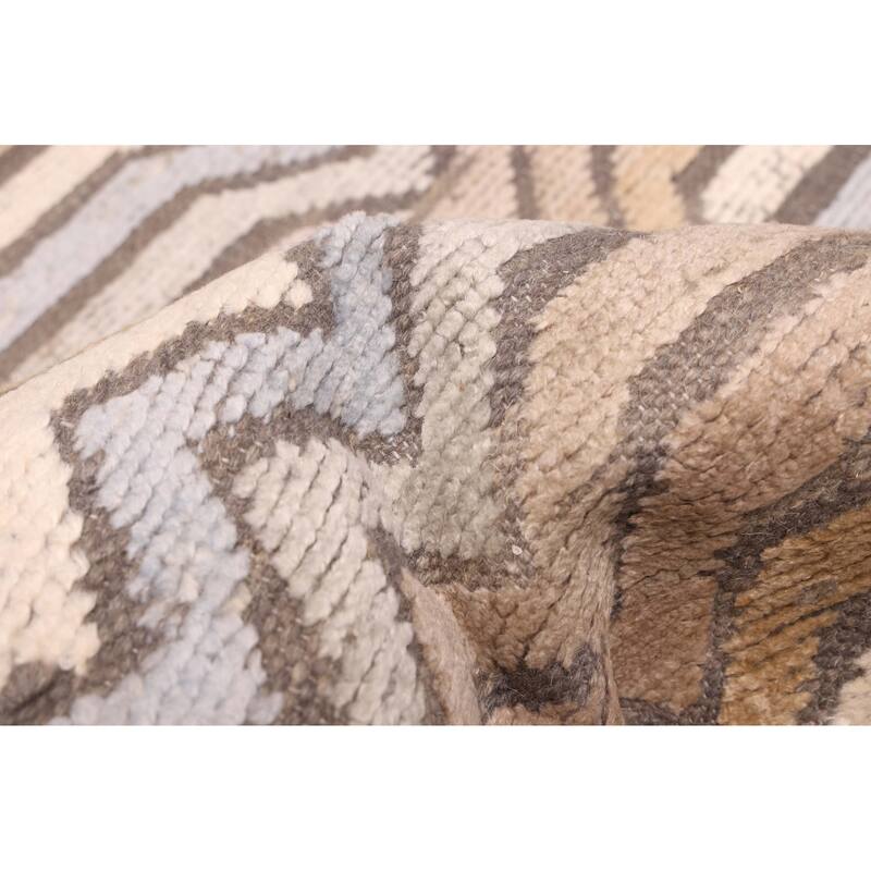 ECARPETGALLERY Hand-knotted Tangier Taupe Silk, Wool Rug - 9'2 x 11'10