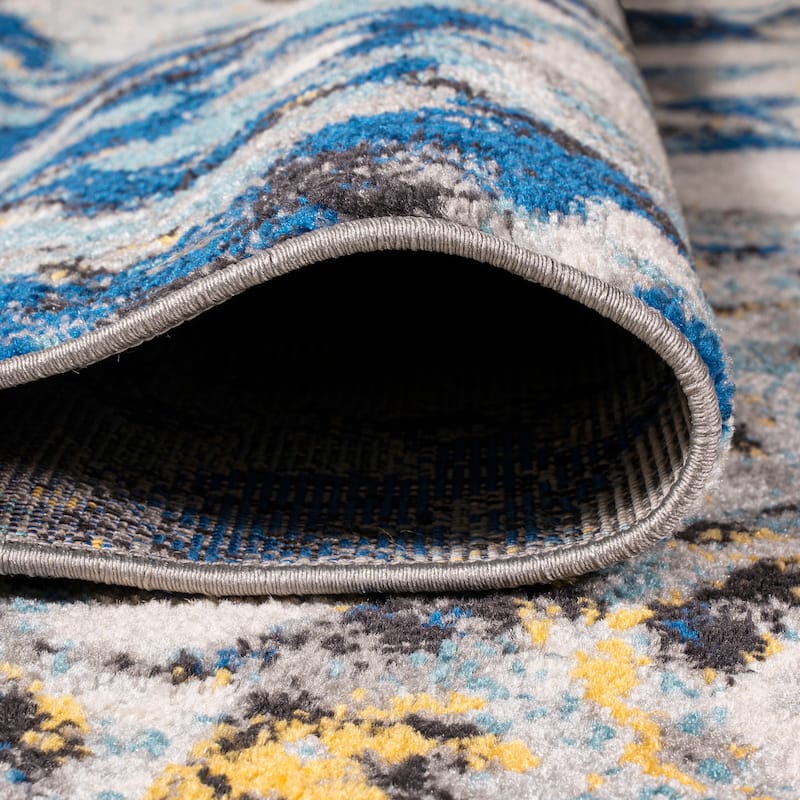 JONATHAN Y Linear Marbled Abstract Area Rug