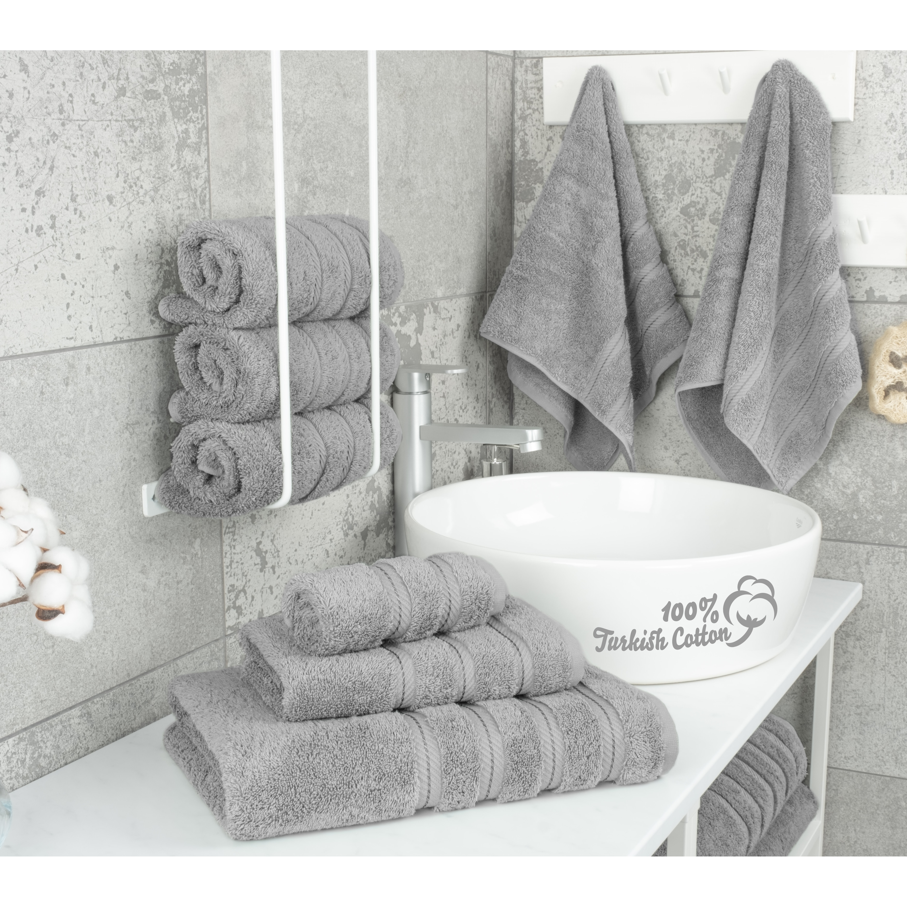 American Soft Linen 6 Piece Turkish Cotton Bath Towel Set - On Sale - Bed  Bath & Beyond - 33151109