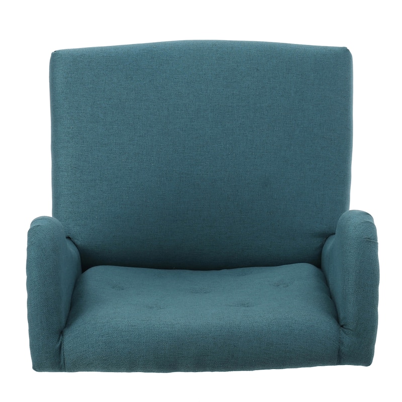Teal Modern 23.75" Button Tufted Accent Chair with Rubber Wood Frame and Nailheads for Living Room
