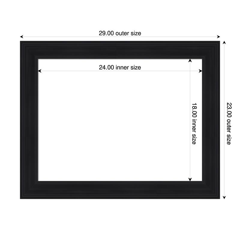 Abbey Black Framed Dry Erase Magnetic Board - 29 x 23 in