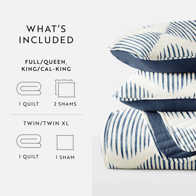 Becky Cameron All Season 3 Piece Distressed Diamond Reversible Quilt Set with Shams