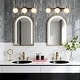 preview thumbnail 9 of 34, Aladari Modern Gold 3-Light Bathroom Vanity Lights Opal Glass Wall Sconces
