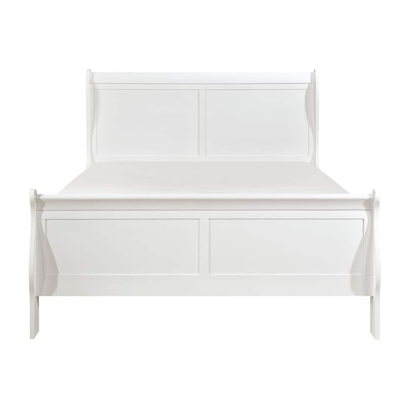 Monty White Sleigh Bed - Full