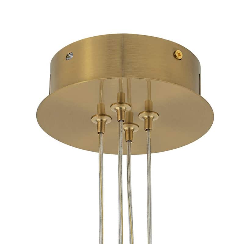 13-Light Opal Glass Cloud Bubble Cluster Chandelier - Brushed Brass - 19.7in