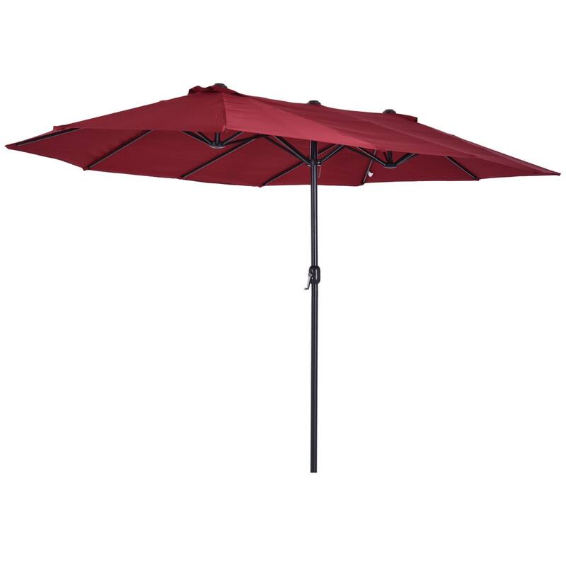 Outdoor terrace umbrella with tilting mechanism