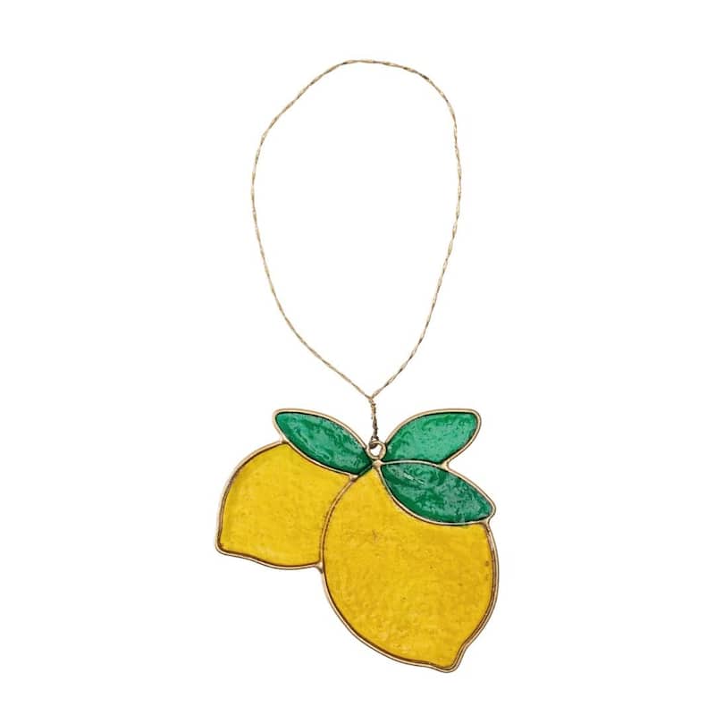Transpac Stained Glass Hanging Lemon Home Decorations Spring