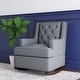 preview thumbnail 2 of 12, Baby Relax Bennet Transitional Wingback Nursery Rocker Chair, Gray
