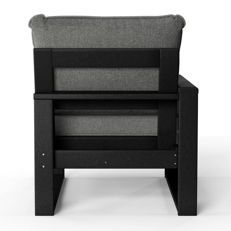 Endless Patio Deep Seating Left Arm Chair with Black Frame