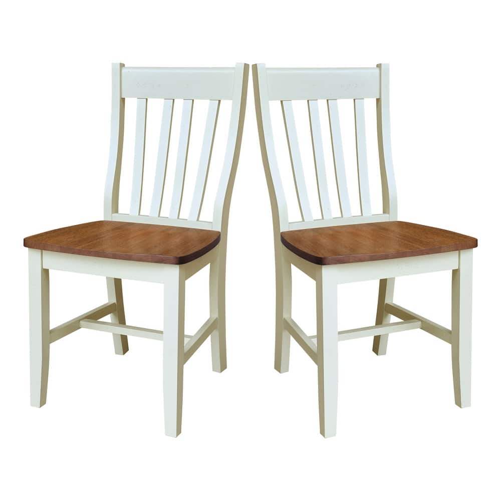 Copper Grove Cafe Solid Wood Curved-Back Bistro Chairs, Set of 2 – Multiple Finishes