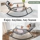 preview thumbnail 20 of 25, Oversized Papasan Rocking Lounge Chair with Footrest, Heavy-Duty 450lbs Metal Frame, Indoor Outdoor Patio Rocker with Cushion