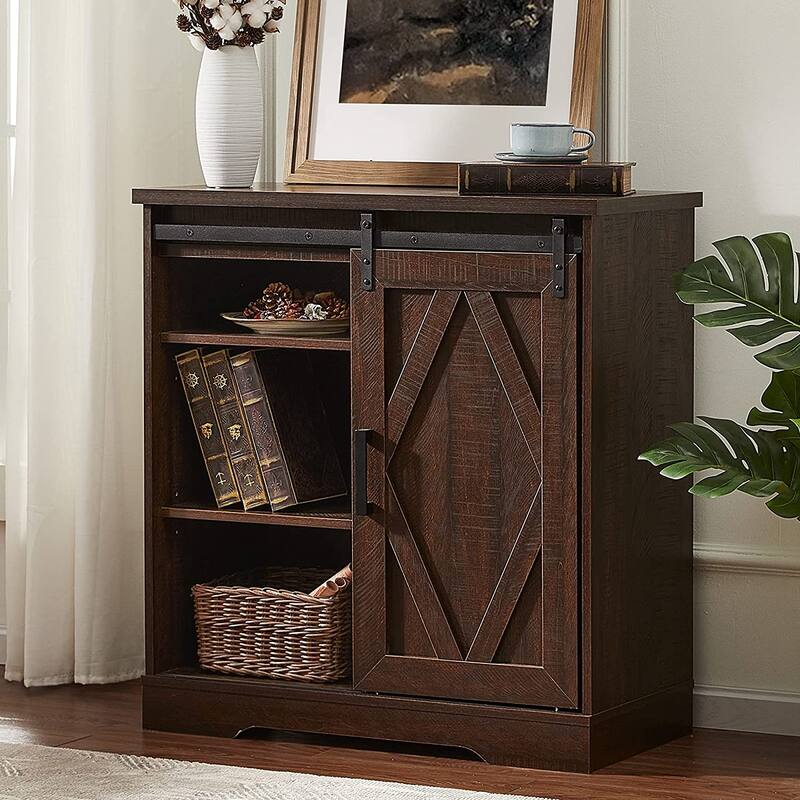 WAMPAT Farmhouse Coffee Bar Cabinet Storage Sideboard