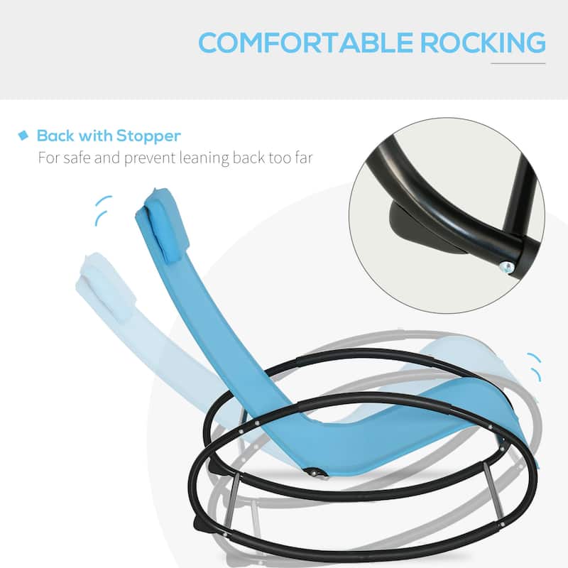 Outsunny Orbital Zero Gravity Patio Rocking Lounge Chair with Pillow