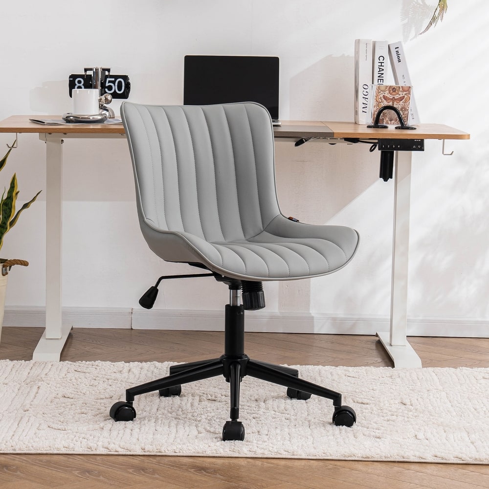 Ergonomic Office Chair Swivel Armless Desk Chair with Wheels