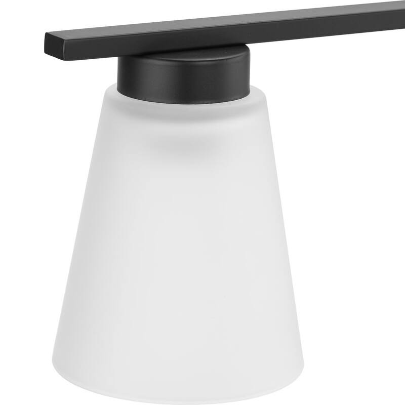 Tanner Collection Three-Light Matte Black Transitional Vanity Light - 22 in x 6.5 in x 7.12 in