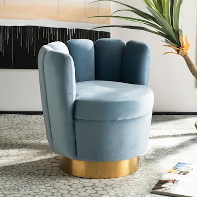 SAFAVIEH Couture Arrow Channel Tufted Chair - 29.9" W x 29.9" L x 32.7" H - 29.9"x29.9"x32.7"
