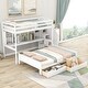 preview thumbnail 3 of 16, Space-Efficient Study Bunk Bed with Built-In Desk and Bookshelves, Twin XL/Full