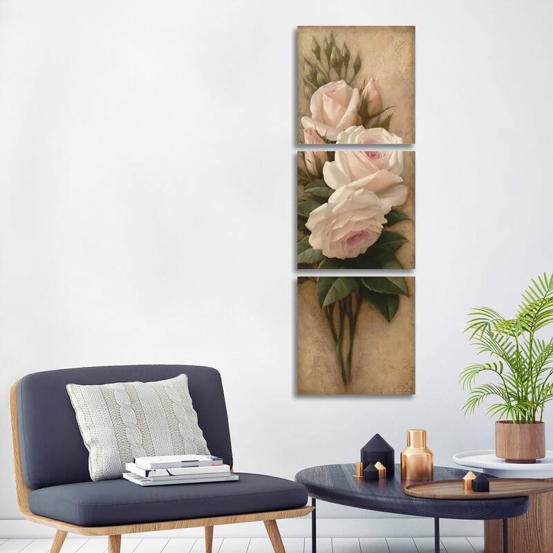 iCanvas "Pink Petals I" by Igor Levashov 3-Piece Canvas Wall Art Set - 90x30x1.5