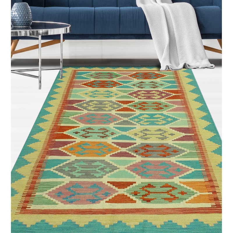 Sangat Flatweave Alicia Ivory/Gold Rug - 4'3" x 6'0"