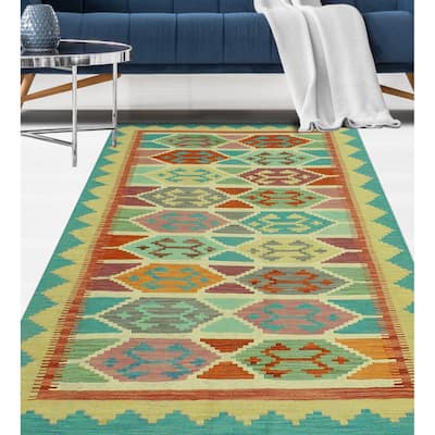 Sangat Flatweave Alicia Ivory/Gold Rug - 4'3" x 6'0"